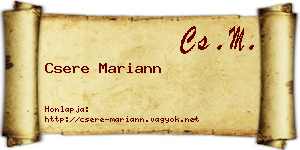 Csere Mariann névjegykártya