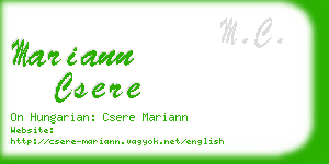 mariann csere business card